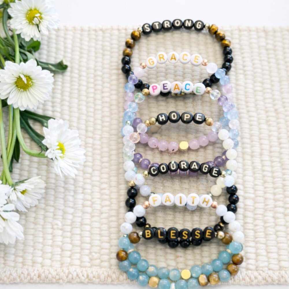 NANA Rose Quartz White Jade Crystal Bracelet 6mm Beads Jewelry Gift Ready - Picture 8 of 11